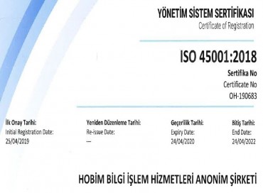 HOBİM, bünyesine ISO 45001 belgesini de kattı